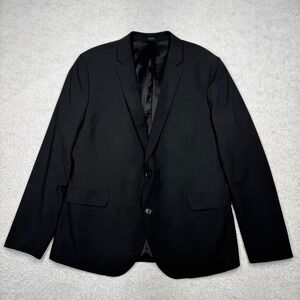 JF J Ferrar Ultra Comfort Super Slim Black Blazer Jacket Men's Size 46R